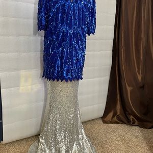 2 piece Top with full length skirt sequins